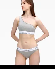 Calvin Klein カルバンクライン　ワンショルダー&ショーツ /上下セット  灰色　Sサイズ