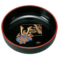 紀州塗り ７寸 菓子鉢 黒 金蒔絵 ほまれ兜 日本製 国産