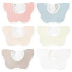 新品 [Ciilee Baby] よだれかけ ビブ ベビー ビブ ベビースタイ 360度回転可 花びら型 綿100% 赤ちゃん エプロン 6枚セット 通気 吸水 柔らかい 保育園用 回転使用エプロン よだれかけ防止 かわいい 食事用スタイ 女の子 男の子 純色