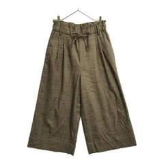 JOURNAL STANDARD ジャーナルスタンダード チェック柄 ワイドパンツ 38 ブラウン系 ウエストゴム レディース 古着
