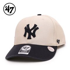 ’47【フォーティーセブン】Yankees Fairfield ’47 MVP Sandstone×Navy キャップ ニューヨーク・ヤンキース ロゴ 帽子 スナップバック