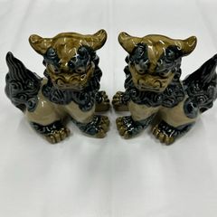 【縁起物】【沖縄】シーサー　焼き物　陶器シーサー　陶器置物