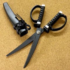 はさみ 日本刀鋏 忍者モデル ニッケン刃物 関の刃物 鞘付き インテリアはさみ ステンレス 日本刀の刃紋つき ハサミ プレゼント 日本製