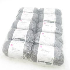 DAISO ダイソー 毛糸 メランジ 10玉セット ストーングレー 1玉60ｇ 約108ｍ 並太 秋冬毛糸 未使用品