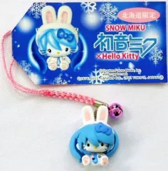 ご当地キティ　初音ミク　ハローキティ　雪ウサギミク　根付 北海道限定　ストラップ 初音ミク × ハローキティ ご当地 ストラップ 根付 ご当地キティ 北海道