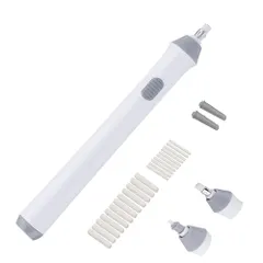 【特価セール】Tenwin 電動消しゴム 電動字消器 パワフル よく消える 静音 筆形 取り換え用 消しゴム22本 (12粗い消しゴム 10小さな消しゴム) 学生用 文房具 オフィス用品 図面 楽譜 建築企画 絵画 電池式 ブラック