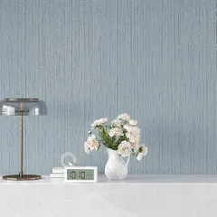 VEELIKE 織物調 壁紙シール リメイクシート のり付き 剥がせるシール リフォームシート ブルー 40x300cm 表面ザラザラ カッティングシート ふすま紙 リフォームシート 耐熱シート 押入れシート 張り替えシート ウォールステッカー リアル質感 0