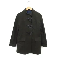 コムサイズム COMME CA ISM ダッフルコート アウター ミドル ウール ハイネック フェイクレザー L カーキ /NT4のサムネイル