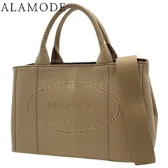 PRADA(プラダ) CANAPA カナパ ハンドバッグ ミニカナパ 2WAY トート ショルダー キャンバス LOGO JACQUARD CORDA+BRUCIA ブラウン茶 ベージュ ゴールド金具 1BG155 40802133942【アラモード】