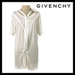 M【GIVENCHY】ワンピース 半袖 レーヨン 100% サイズ XS ファスナー ホワイト/白 サードカルチャー ジバンシー/ジバンシィ (57386H17)