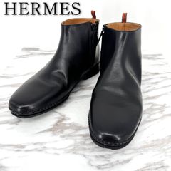 美品 25.5㎝相当 HERMES エルメス レザーショートブーツ 39 1/2 メンズ シューズ ブーツ 高級 革製 革靴 本革
