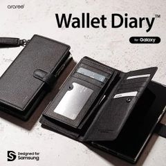国内正規品 araree アラリー Galaxy S24 Ultra 手帳型ケース Wallet Diary ブラック SAMSUNGの公式認証品 AR26684S24U