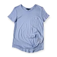 リネン混 LAUREN RALPH LAUREN ラルフローレン デザイン 半袖 Tシャツ カットソー XS(155/80A)/水色