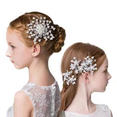 【迅速発送】HappyHome 子供 ヘアアクセサリー セット 髪飾り フェイクパール 結婚式 入学式 卒業式 写真撮影 ヘッドドレス (Aセット)