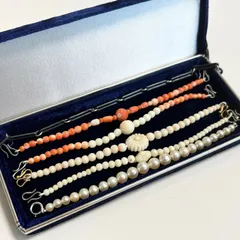 【送料無料】羽織紐/珊瑚/サンゴ/真珠/6点セット/和装小物/まとめ売り/中古品/アンティーク