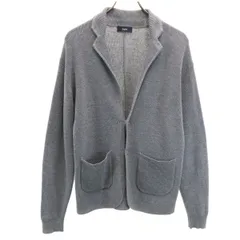 SHIPS シップス リネンブレンド 長袖 ニットカーディガン S グレー メンズ 古着