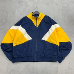 Champion　チャンピオン　ミシガンカラー　ナイロンジャケット　フルジップジャケット　マルチカラー　古着　ネイビー　イエロー　ホワイト　L