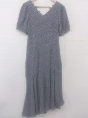 ◇ ◎ JUNOAH ジュノア 花柄 半袖 ロング ワンピース サイズL ブルー ピンク グリーン レディース P  【中古】 【1210250002474】