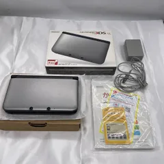 【動作確認済・箱付き】ニンテンドー 3DS LL SPR-001 本体 シルバー×ブラック 付属品完備 m9393