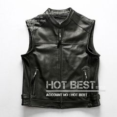 希少 B's Leather BIKERS 本革 パンチングレザーベスト 黒Ⅲ - メルカリ