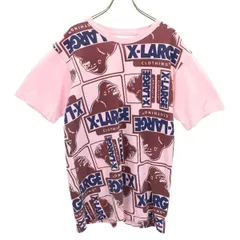 【中古】 エクストララージ 総柄 半袖 Tシャツ M ピンク系 XLARGE ロゴ メンズ 【210625】 メール便可