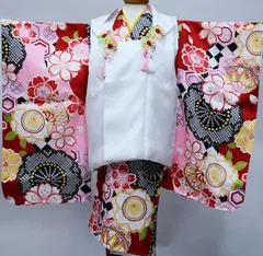 七五三 三歳 女児 正絹 被布 着物フルセット 陽気な天使 女の子 3才 3歳 三才 祝着 お仕立て無料 NO38622