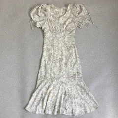 ● snidel スナイデル ワンピース バリエプリントワンピース 半袖 ロング丈 花柄 総柄 フレア クリーム系 サイズ0 レディース 0.47kg