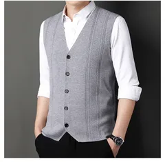 Vネック ニットベスト メンズ  秋 冬 ウール 前開き 紳士 ジレ メンズ ビジネスベスト 無地 シングルボタン チョッキ 洗える 通勤 お洒落 アウター 細身 V首 メンズ ニットベスト ボタンダウン フォーマル トップス ゴルフ benmo01