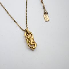 Yves Saint Laurent ヴィンテージブラックロゴネックレス Yves Saint Laurent ヴィンテージブラックロゴネックレス