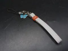 ■美品■ COACH コーチ レザー バタフライ 蝶 ストラップ キーホルダー チャーム レディース アイボリー系×オレンジ系 DI9314