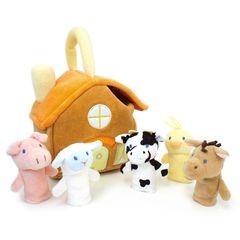 【新品】EMMA　アニマルハウス　ぬいぐるみ　人形　ふかふか　おうち　バッグ　指人形　動物　知育　知育玩具　出産祝い　誕生日プレゼント　お祝い　おもちゃ　かわいい　３歳　４歳