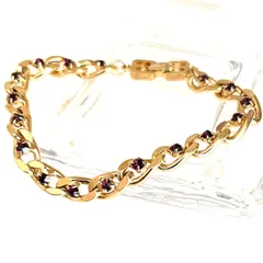 GIVENCHY ジバンシィ　ジバンシー　ブレスレット　喜平チェーンブレスレット　ラインストーン　ゴールドカラー