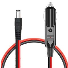 12V 24V車載シガーソケット充電ケーブル シガーソケットからDC5521ポート 100cm ポータブル電源充電用ケーブル
