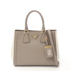 ☆良品・ギャランティ付☆PRADA SAFFIANO＋TESSUTOハンドバッグ