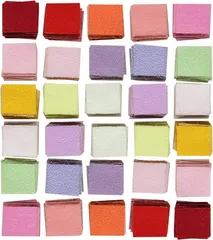 nijimomo ちりめん生地 カット済み 300枚セット 無地 ハギレ( アソート,  ３cm)