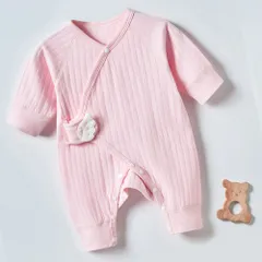 かわいい ギフト 長袖 女の子 出産祝い 暖かい 男の子 赤ちゃん 子供服 6  ピンク-66cmピンク-66cmP_0