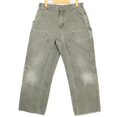 90年代 USA製 Carhartt カーハート ダック ダブルニー ペインターパンツ オリーブ (メンズ W31 L30) 中古 古着 A3888