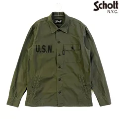 【USED／メンズM】Schott N.Y.C. ミリタリーシャツ ジャケット オリーブ