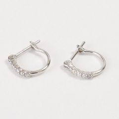 Pt900　プラチナ900　0.1ct フープダイヤピアス