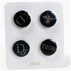 クリスチャンディオール ピンバッチ 未使用 4個セット ネイビー シルバー