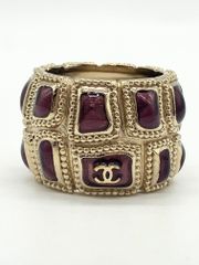 【ITTLFTHHQU5Y】CHANEL シャネル ココマーク B19A カラーストーン グリポア リング 13.2g #12