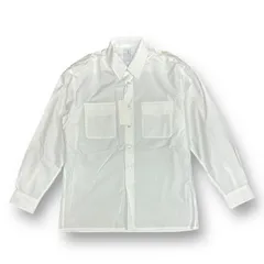 定価39600円 新品 benine 9 24SS High Density Finks Cotton French Navy Epaulette Shirt フィンクスコットン フレンチネイビー エポレットシャツ ビーナイン BN0124-401 ホワイト