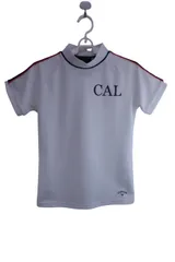 【美品】Callaway(キャロウェイ) 半袖モックネックシャツ 白 レディース S C23234201 ゴルフ用品 2409-0198 中古