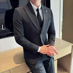 [L]春 コーデ メンズ  服 シンプル ファッション オシャレ 大人 かっこいい 大きいサイズ ストリート 紳士服 ボタン スーツ スリム ビジネス カジュアル ハイエンド 結婚式