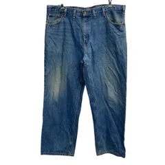 carhartt デニムパンツ W44 ブルー カーハート ジップアップ ビッグサイズ ジーンズ ワーク カジュアル 古着卸 アメリカ仕入 2507-301