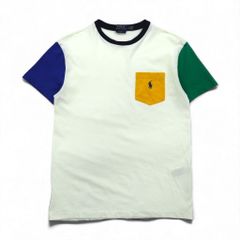 POLO RALPH LAUREN カラーブロック ポケット Tシャツ M ホワイト スモールポニー刺繍