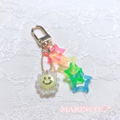 w-94(2)】キーホルダー キーリング❁ニコちゃん カラフル 個性的 古着