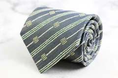 マリオヴァレンティノ ブランド ネクタイ シルク ストライプ柄 小紋柄 PO メンズ グレー MARIO VALENTINO 【中古】