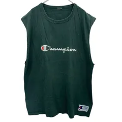Champion プリントTシャツ 2XL グリーン チャンピオン プルオーバー ビッグサイズ ノースリーブ カットソー 古着卸 アメリカ仕入 a704-5868