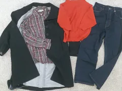 ◇ 《 組曲など レディース服4点まとめ XSサイズ相当 春秋 チェック 大人カジュアル シンプル 着回し 》  【1204120004064】